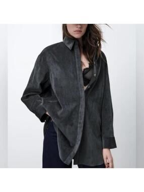 ZARA oversized corduroy button down